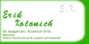 erik kolonich business card